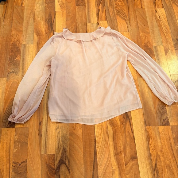 LC Lauren Conrad Soft Pink Ruffle Blouse - Picture 4 of 11